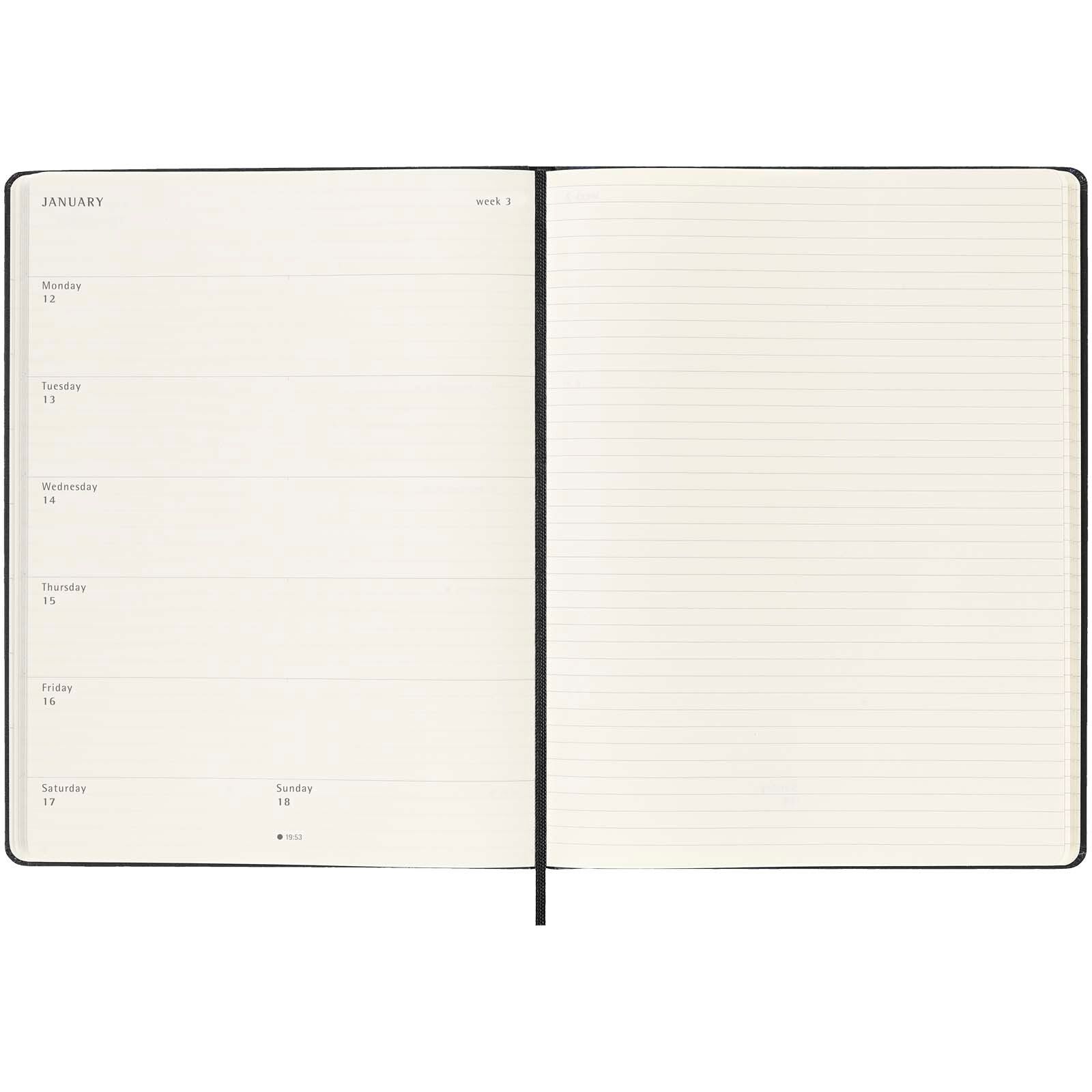 Moleskine Hardcover 12 Monate Wochenkalender XL - schwarz-22