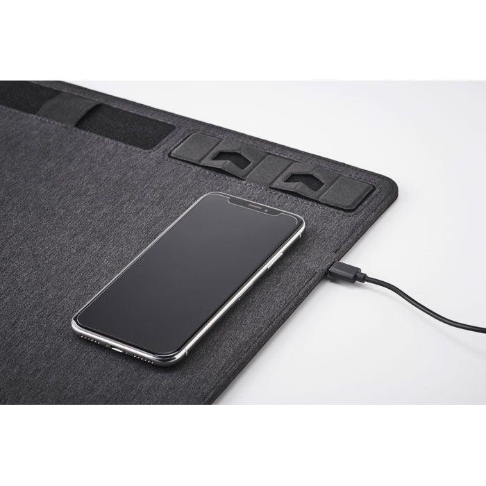 RPET Mousepad 15W Ladesgerät SUPERPAD - steingrau-509