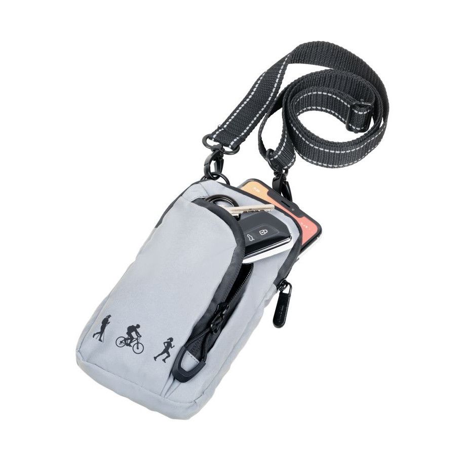 Troika Handy Umhängetasche REFLACTIVE SMARTBAG - grau - schwarz-725