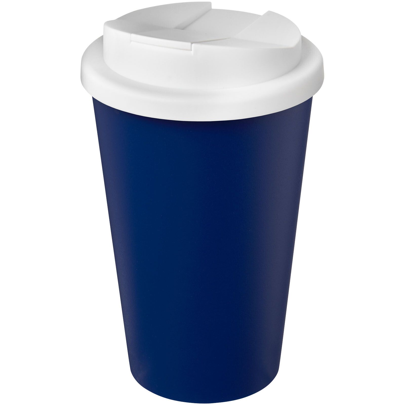 Americano Eco 350 ml recycelter Becher mit auslaufsicherem Deckel - blau -  weiss-644