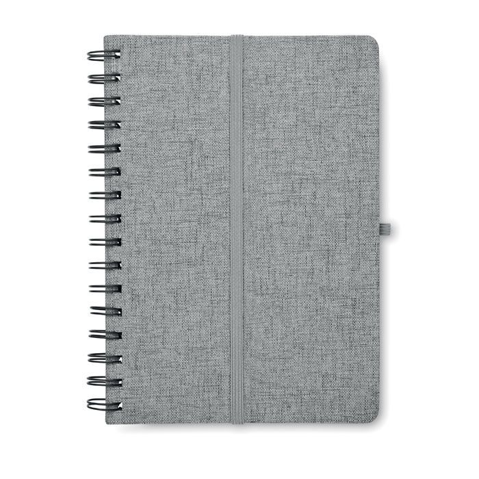 DIN A5-Notizbuch RPET STRATA - grau-286
