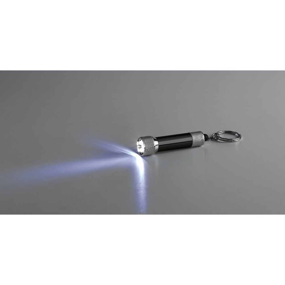 RE-LERGAN Aluminium-Schlüsselanhänger mit 3-LED-Taschenlampe - schwarz-615
