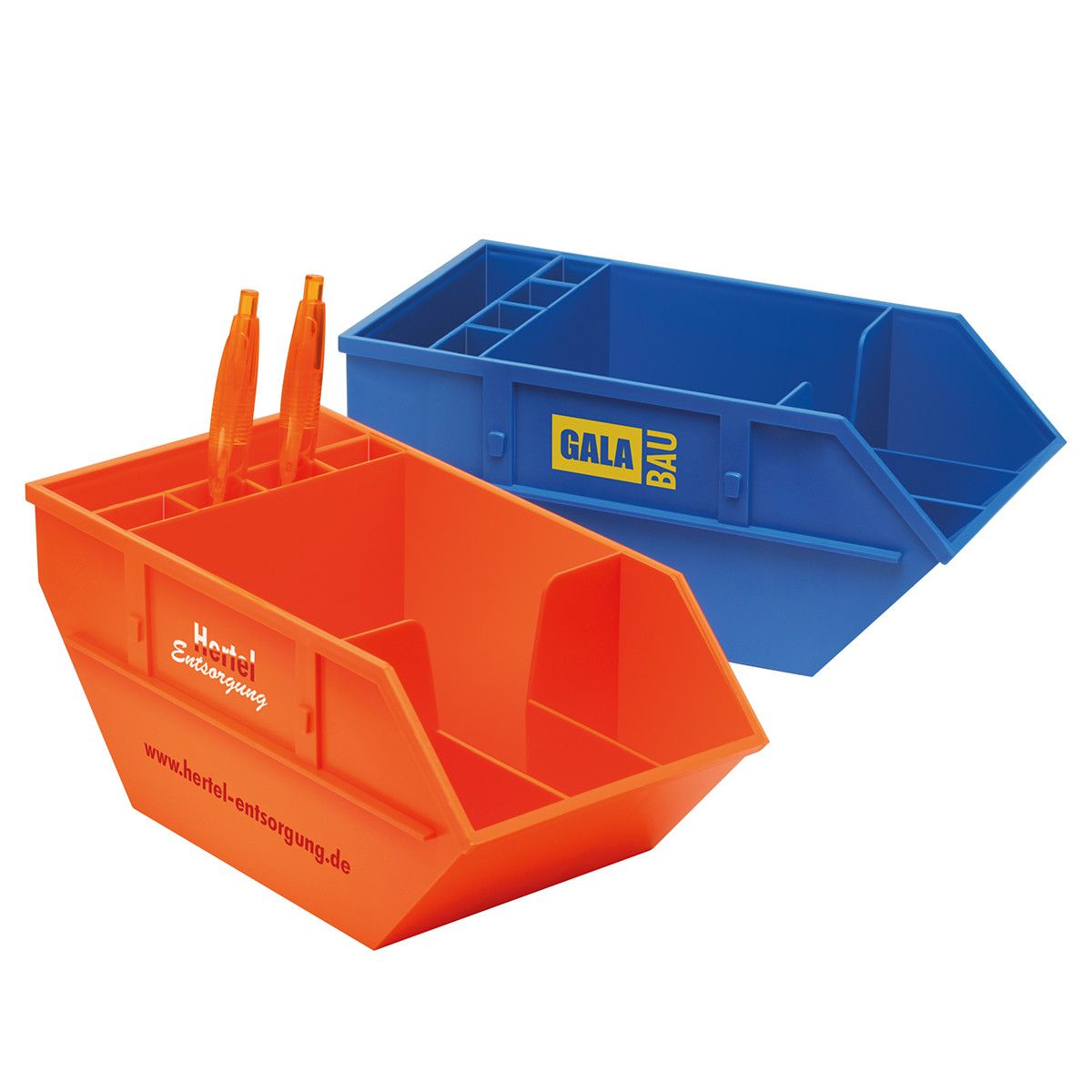 Zettelbox mit Köcher Container mit Kette - blau-801