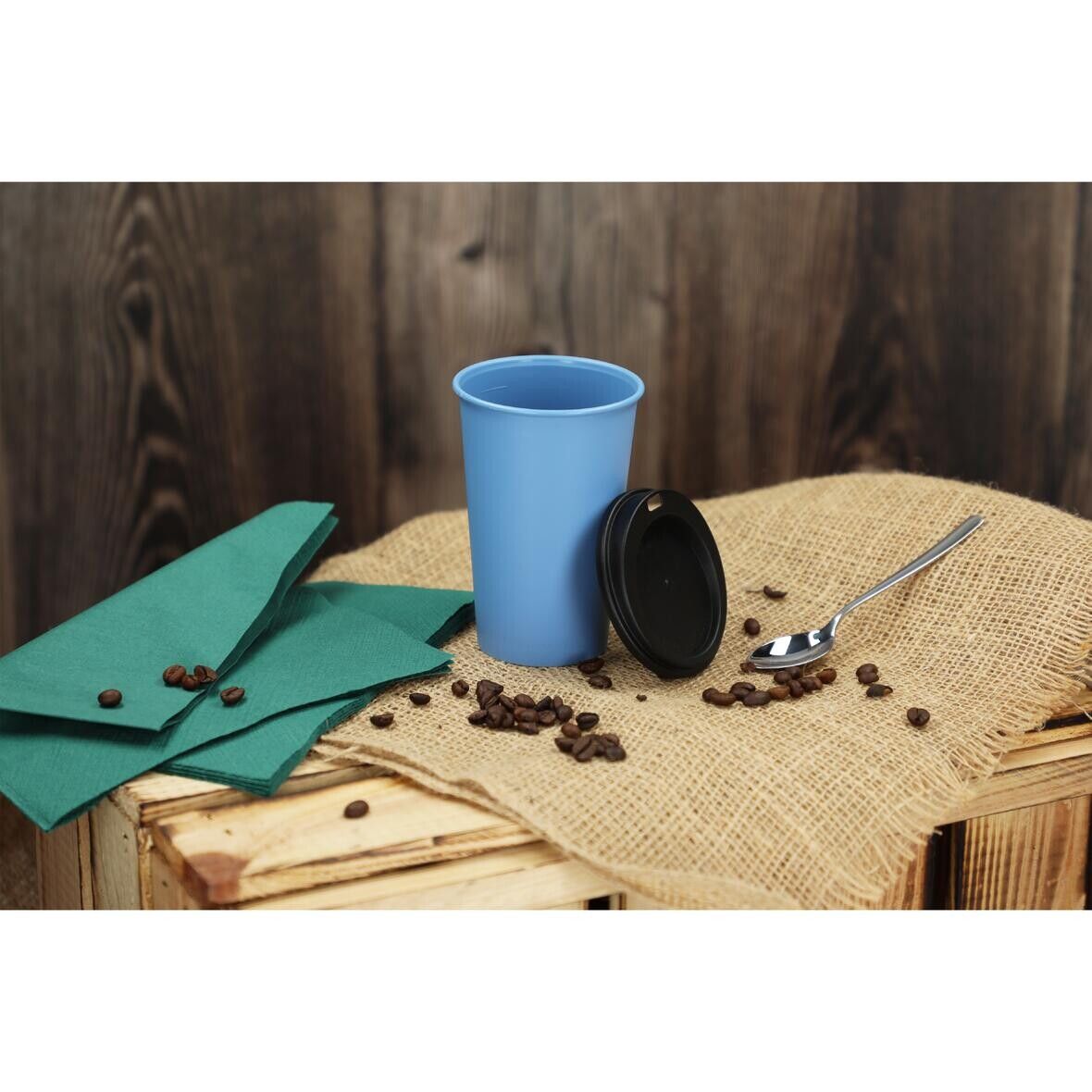 Kaffeebecher ToGo, 0,3 l - geselliges grün - schwarz-616