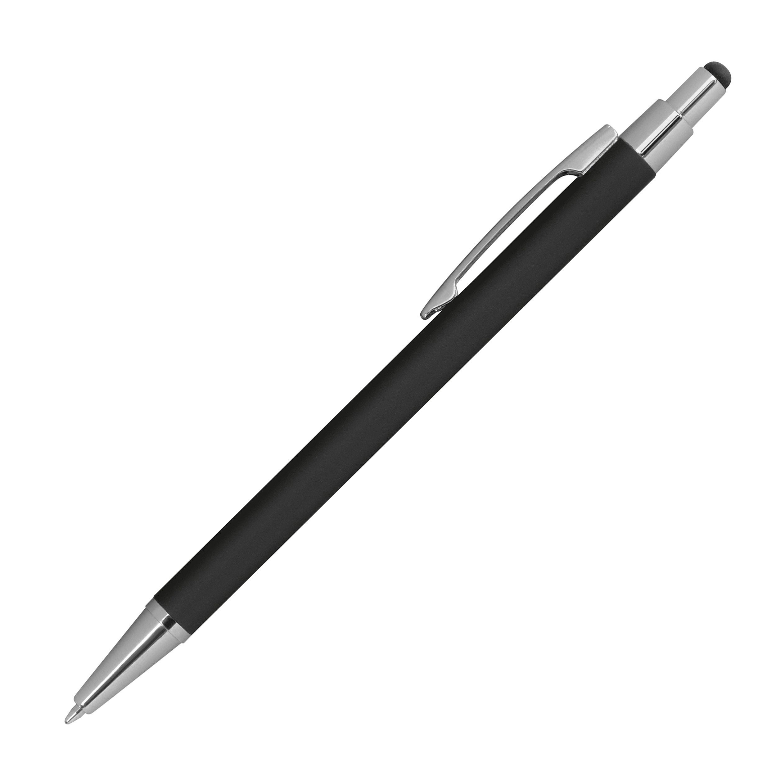 Kugelschreiber aus Metall mit Rubberfinish und Touchfunktion - schwarz-89