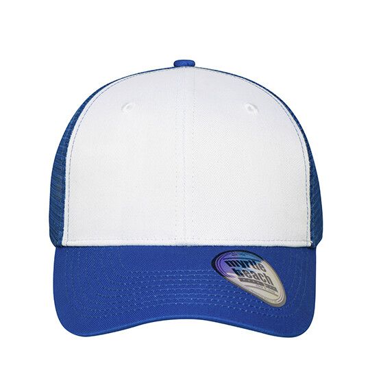 6 Panel Mesh Cap - white - royal-594