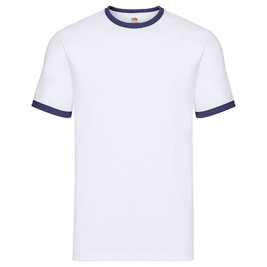 Ringer Tee für Herren - white - navy-670