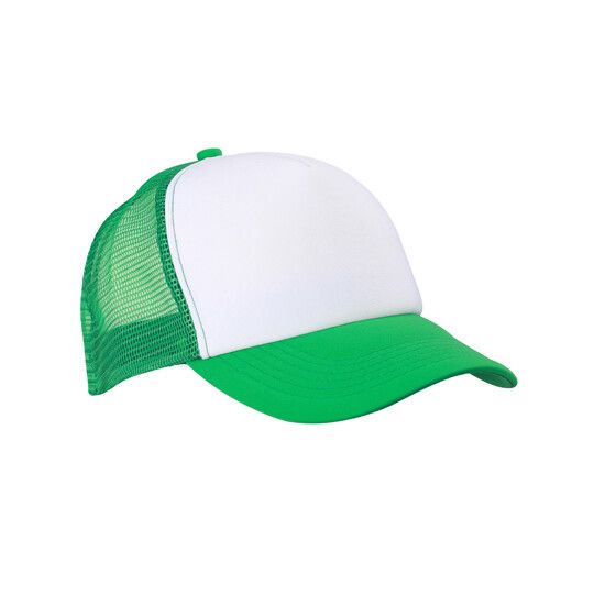 5-Panel Polyester Mesh Cap - white - fern green-442