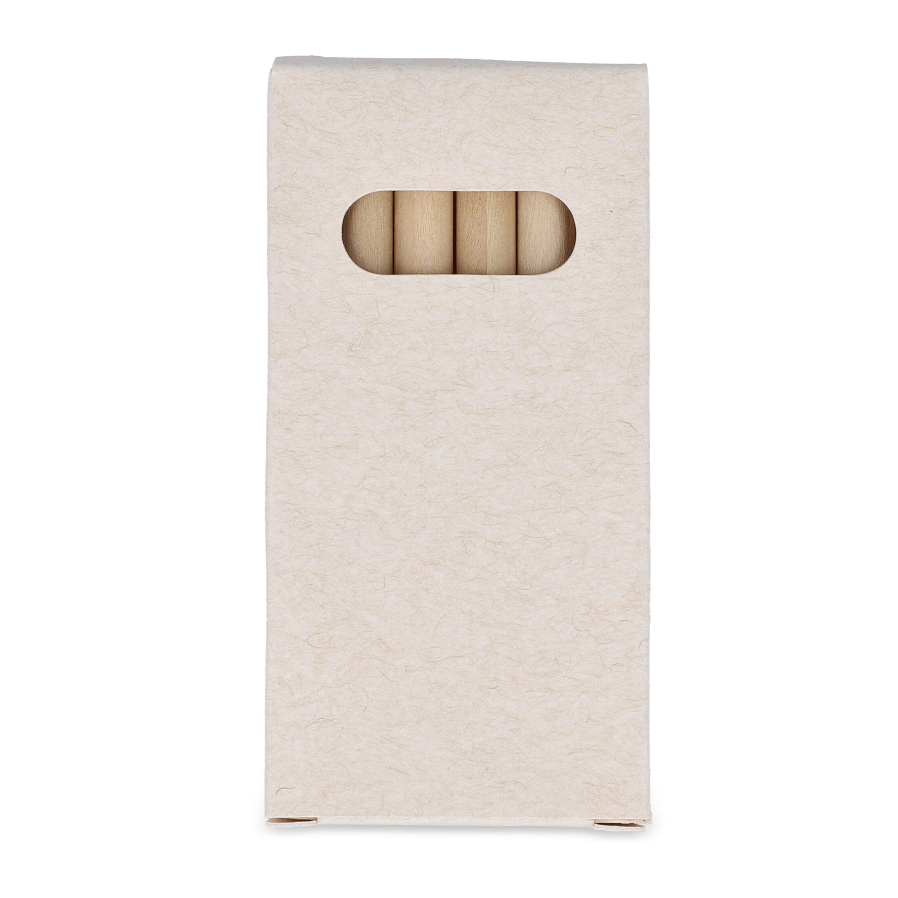 6 Buntstifte in einer Schachtel aus recyceltem Milchkarton - natur-515