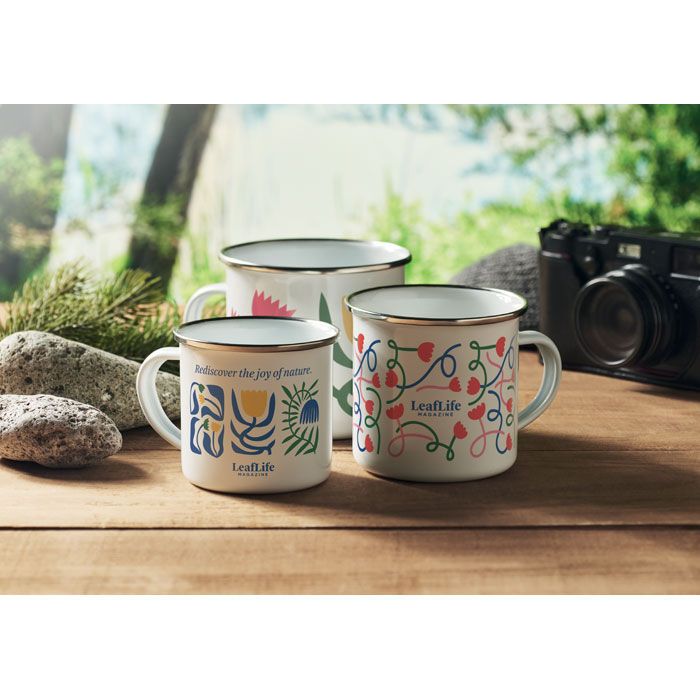 Emaille-Becher Subli 200 ml PLATEADO S - weiß-47
