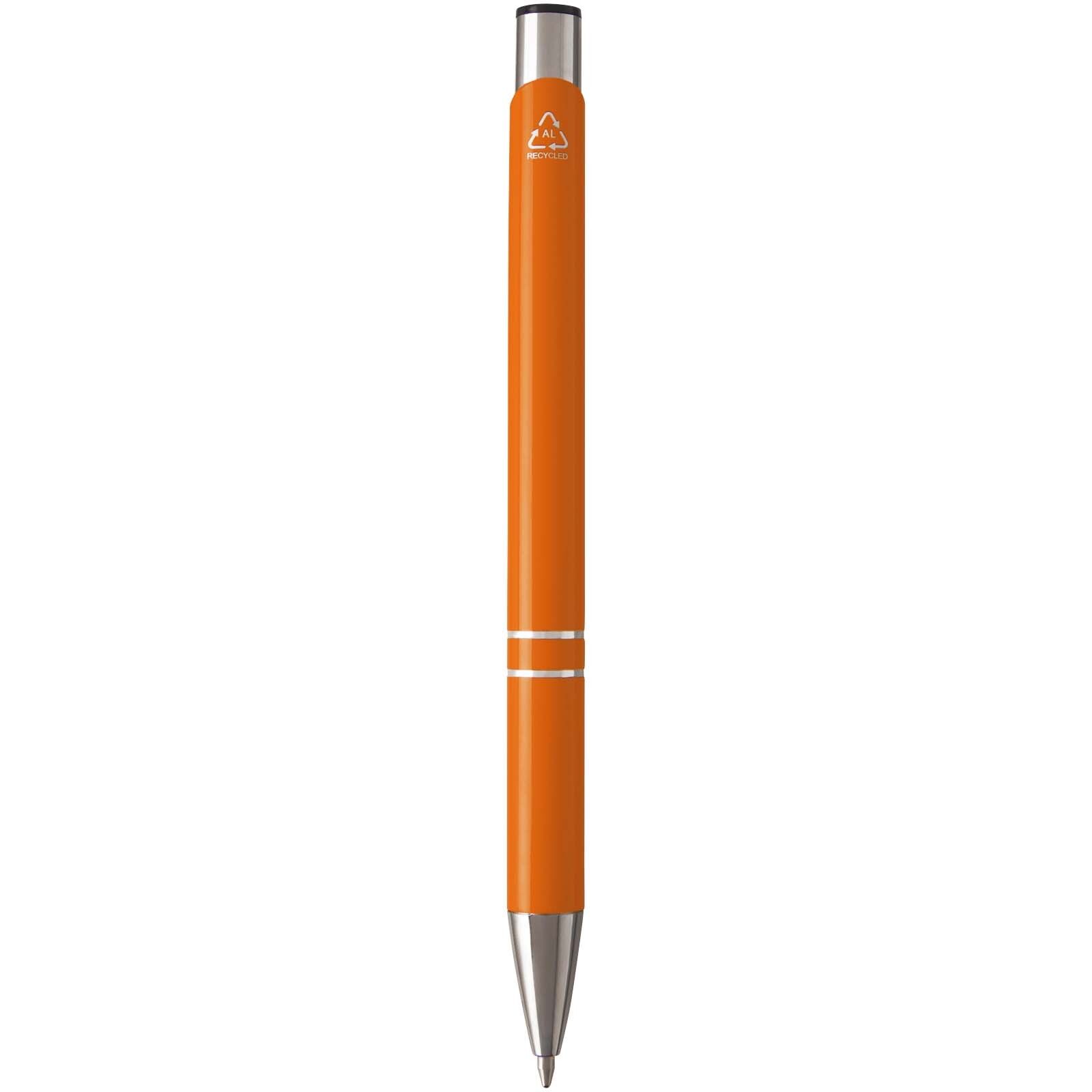 Moneta Kugelschreiber aus recyceltem Aluminium (blaue Mine) - orange-608