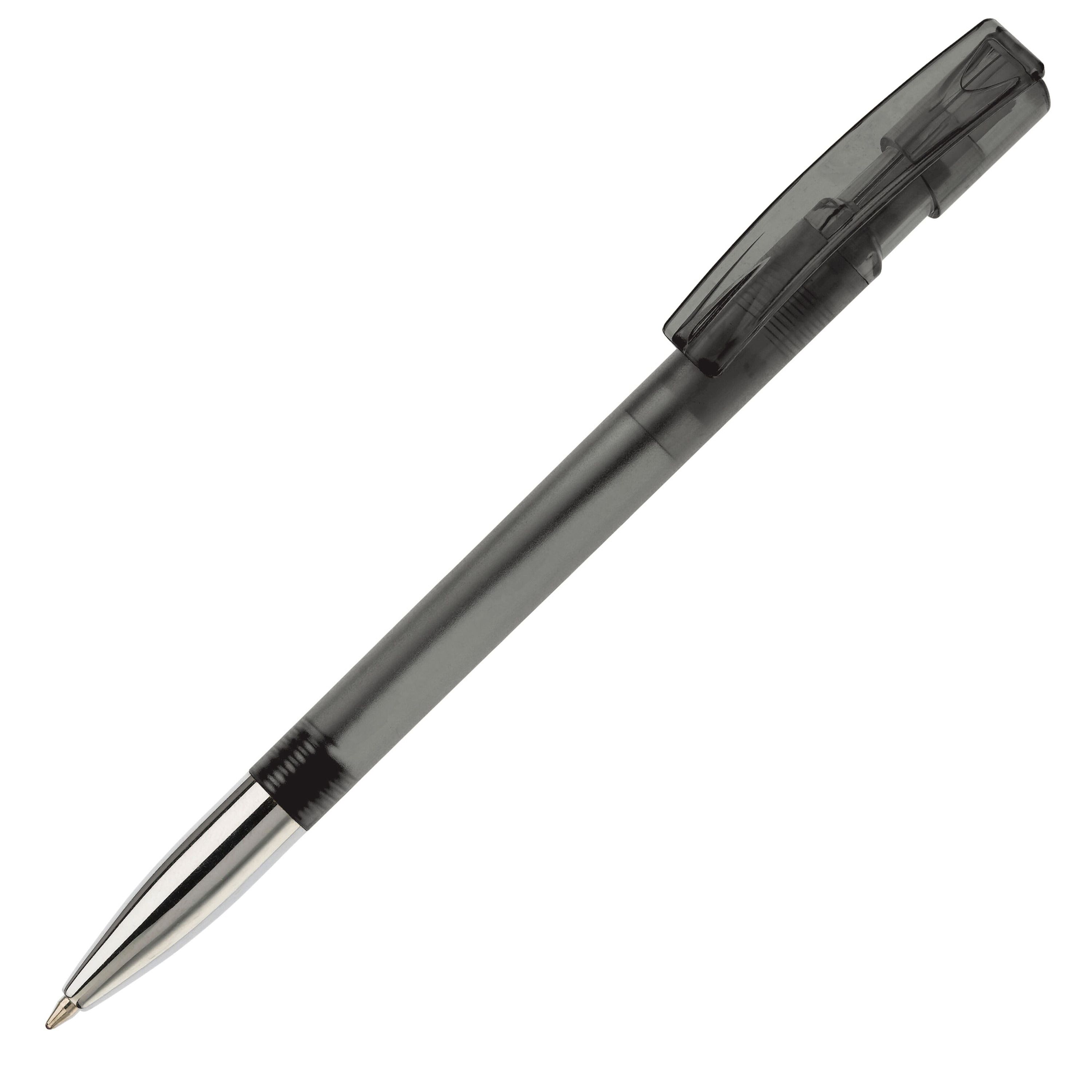 Kugelschreiber Nash Transparent mit Metallspitze - transparent  -  schwarz-945