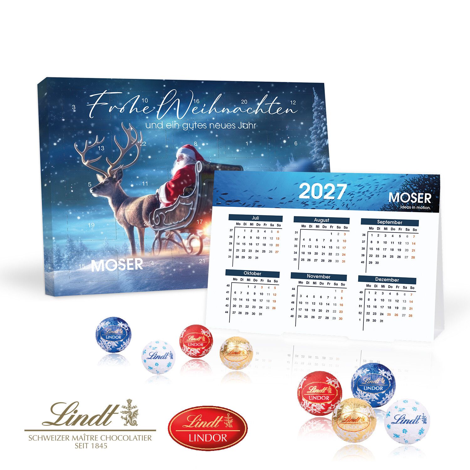 "2 in 1" Marken-Adventskalender Lindt Lindor Minis mit Jahresplaner-477