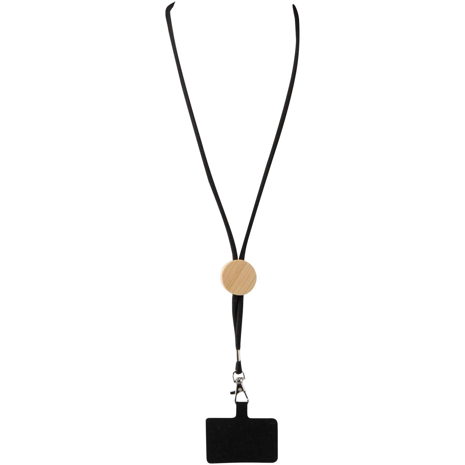 Adhab Smartphone Lanyard mit Bambusdetails - schwarz-711