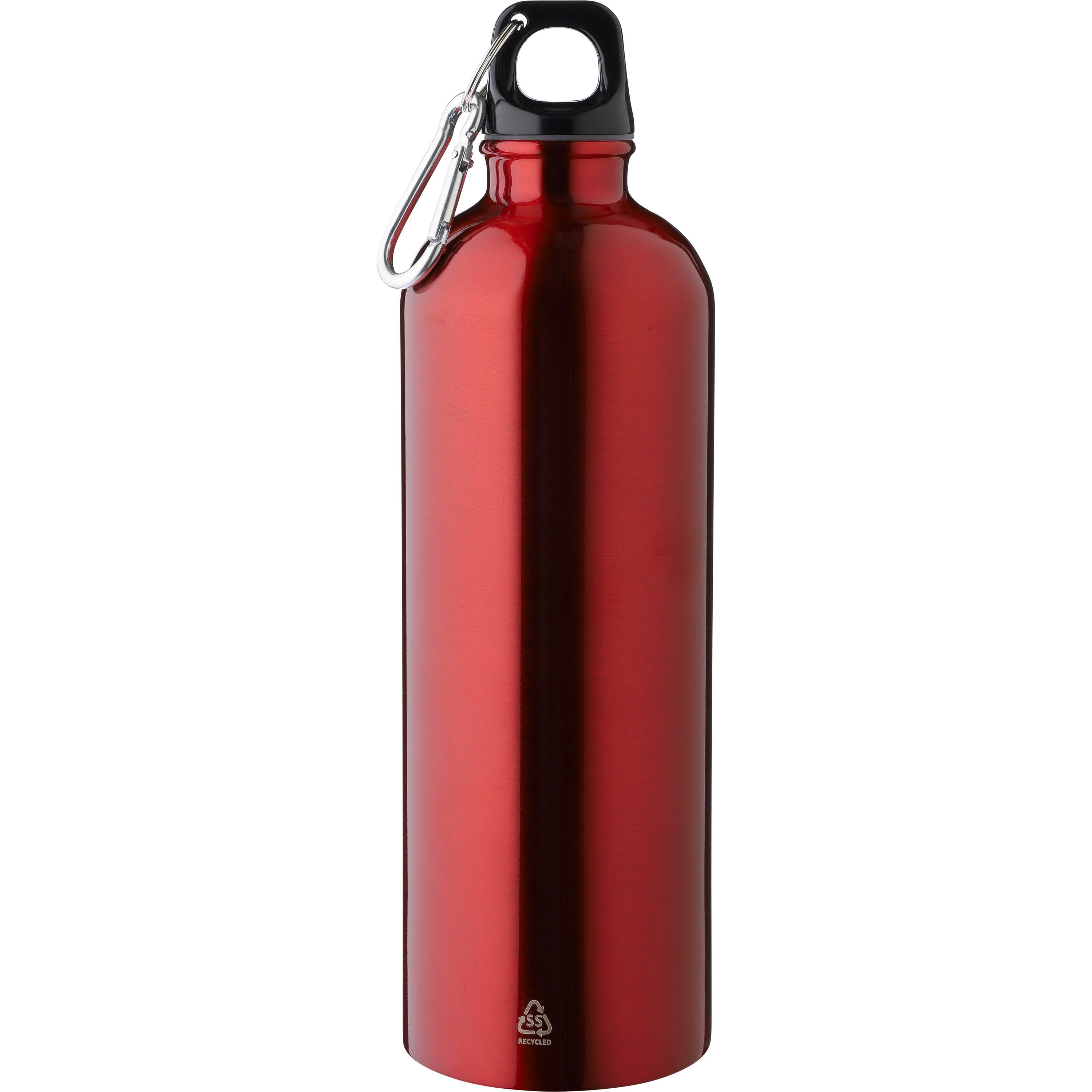 Recycelte einwandige Edelstahlflasche (750 ml) Emeric - rot-187