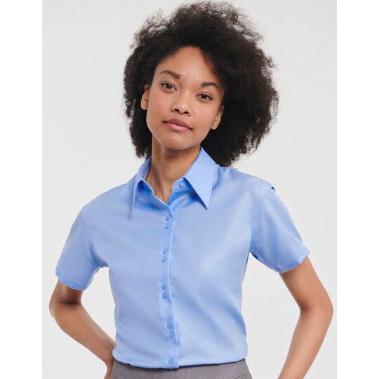Ladies' Short Sleeve Tailored Ultimate Non-Iron Shirt - white-451
