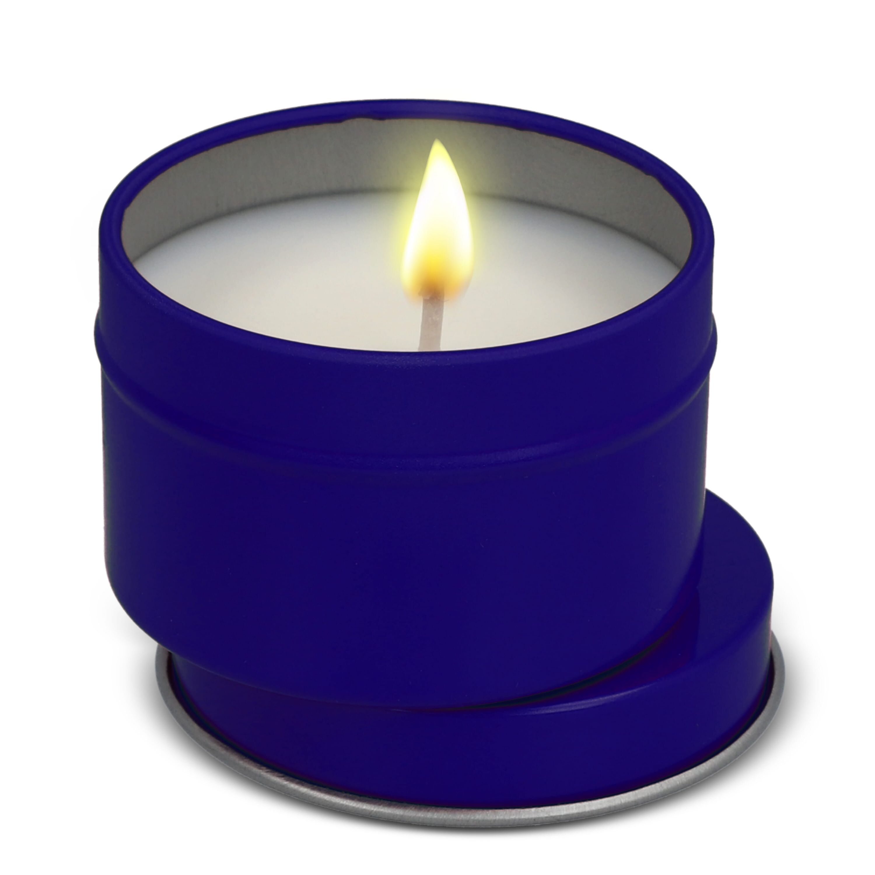 Dhyana-Duftkerze auf Pflanzenbasis in recycelter Dose - blau-936