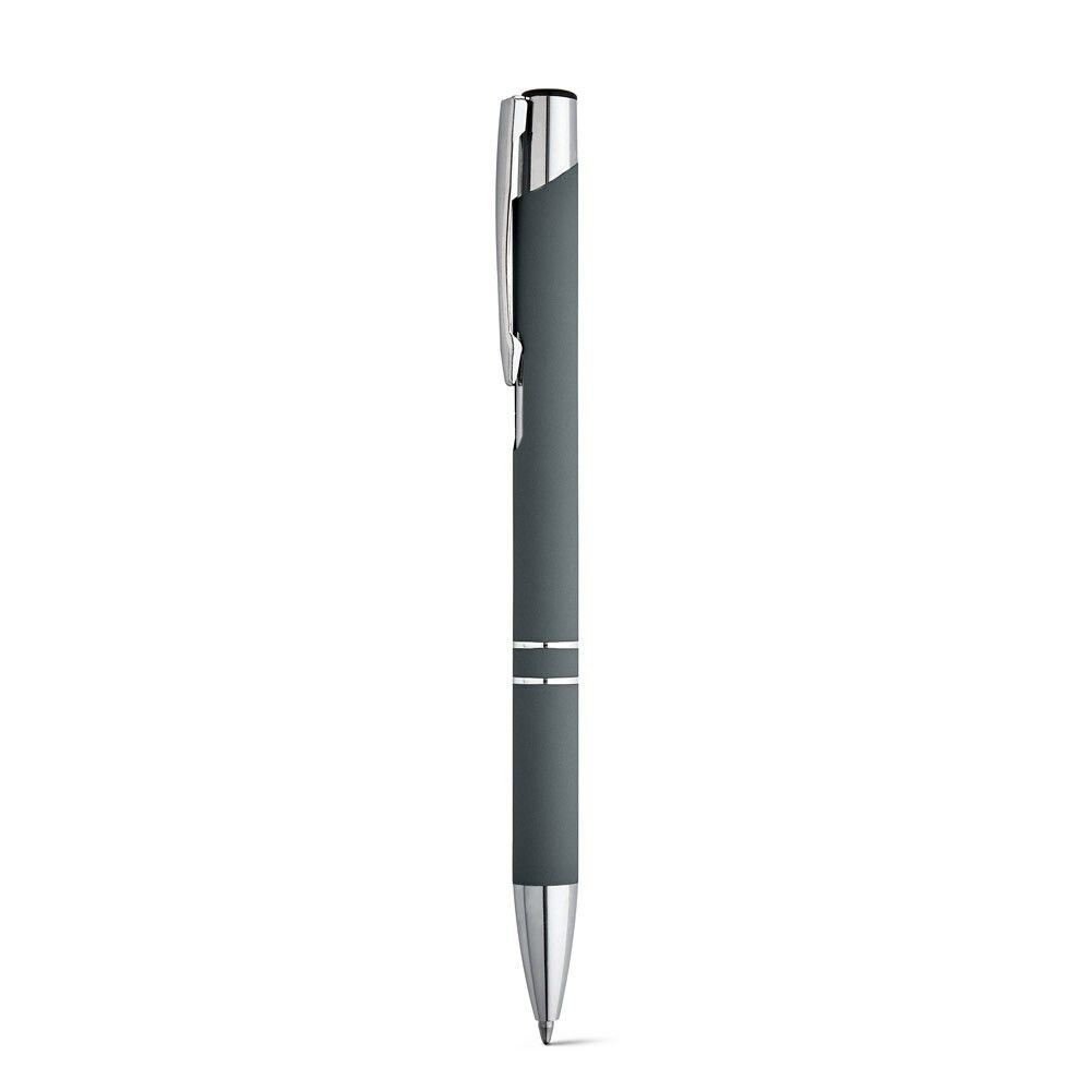 BETA SOFT Kugelschreiber aus Aluminium mit Gummifinish - grau-763