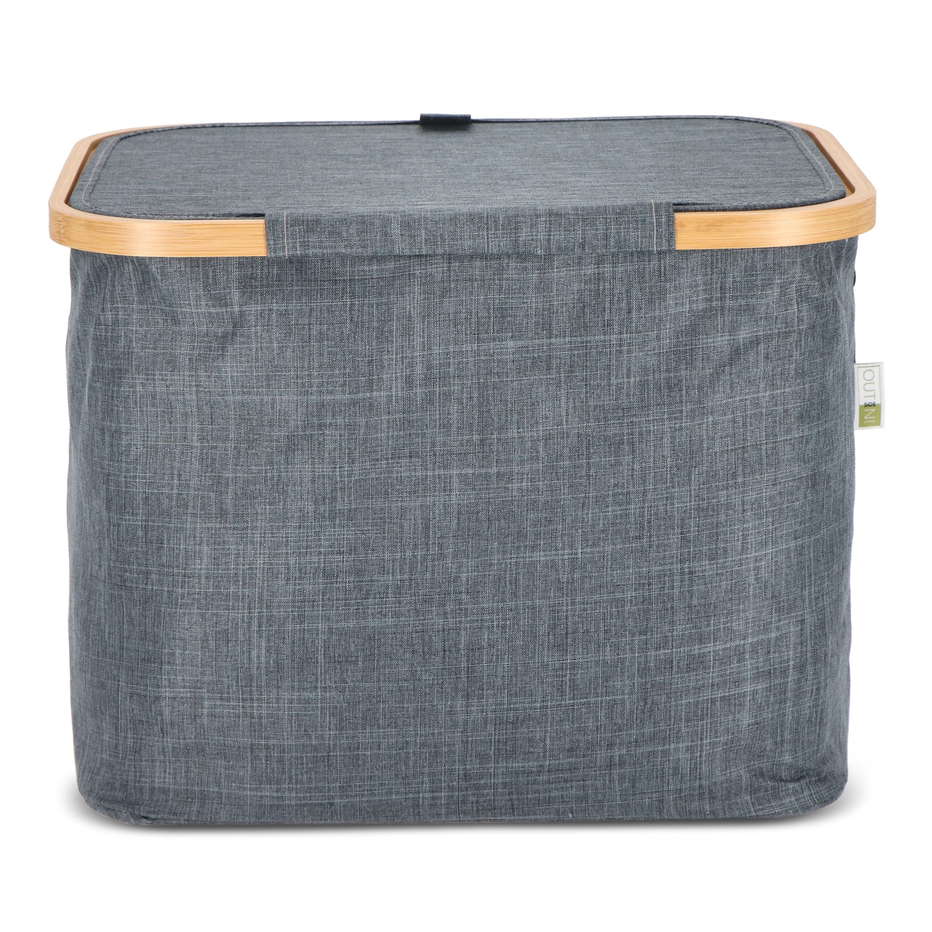 InSideOut faltbarer Korb mit Deckel Sogne 40,5 x 33 x 30cm rPET - dunkelgrau-941