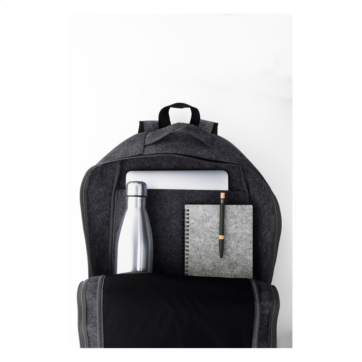 Refelt Back RPET-Filz-Rucksack - dunkelgrau-294