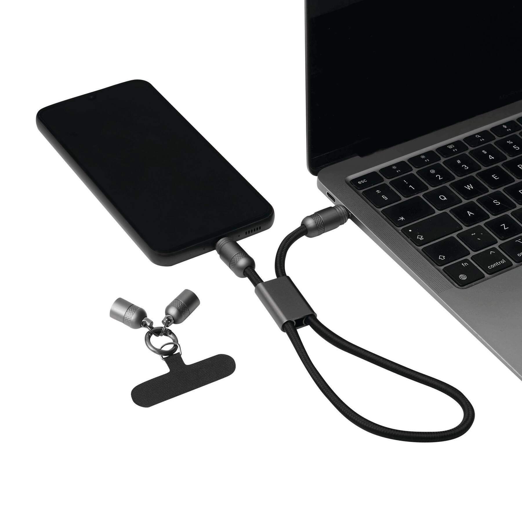 Lade- und Datenkabel SHORTCARRY - grau - schwarz-255