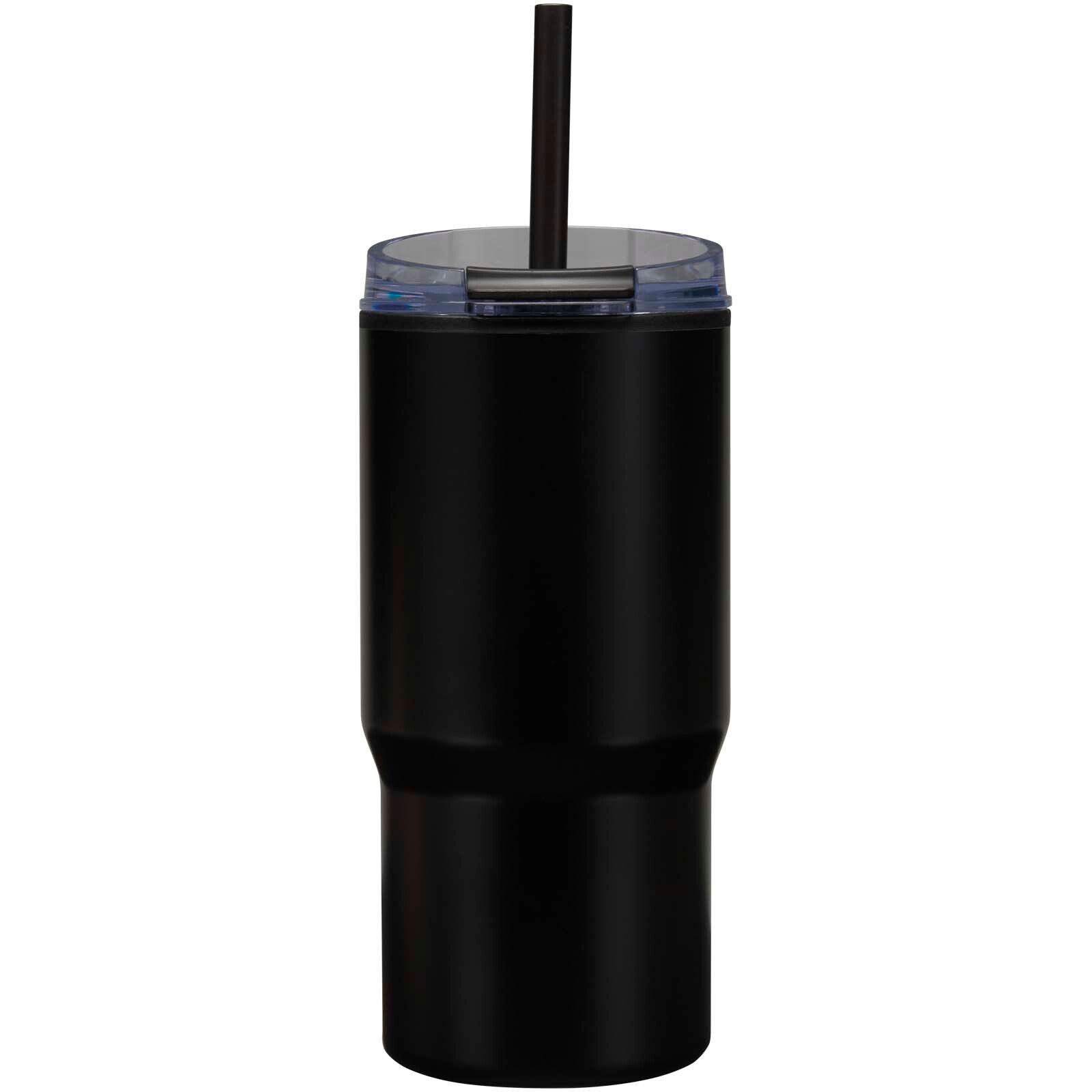 Westin 540 ml RCS Becher aus recyceltem Material, doppelwandig isoliert, mit Trinkhalm - schwarz-912