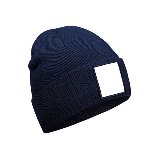 Appliqué Patch Beanie - oxford navy - white-632