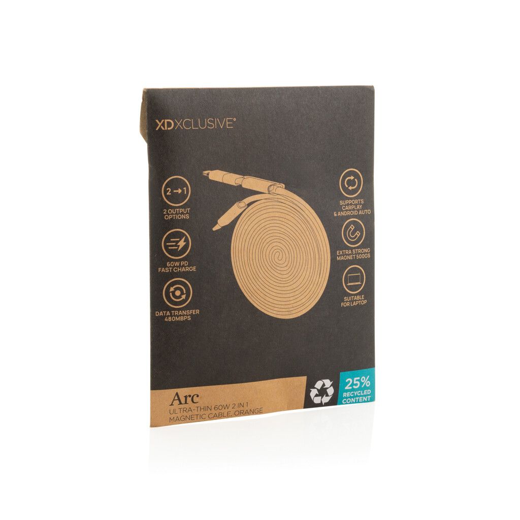 Arc ultradünnes 60W 2-in-1 Magnetkabel - orange-584