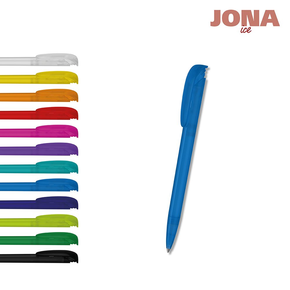 Druckkugelschreiber Jona ice - dunkelblau ice-1000