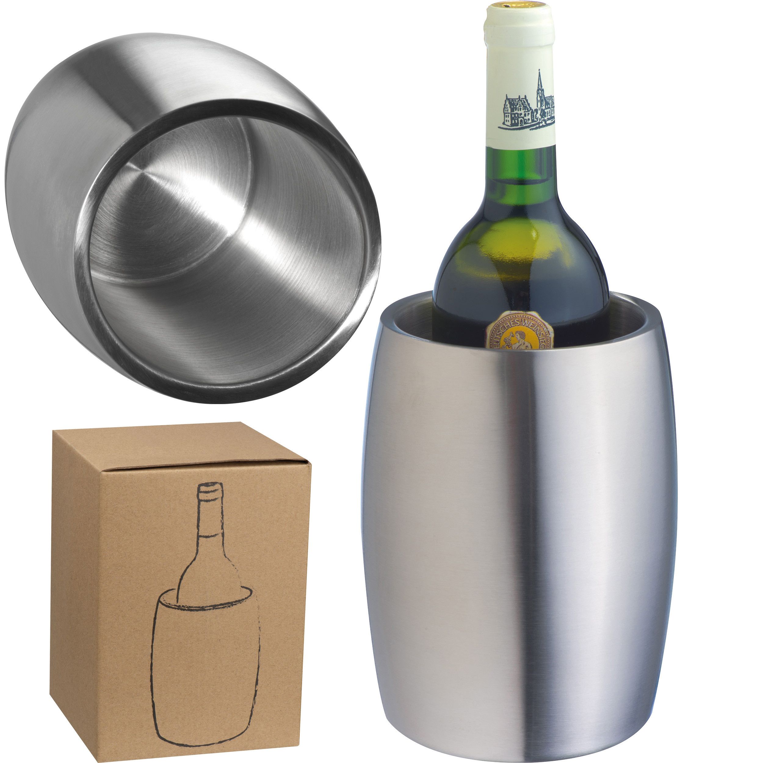 Weinkühler aus Edelstahl - silbergrau-899