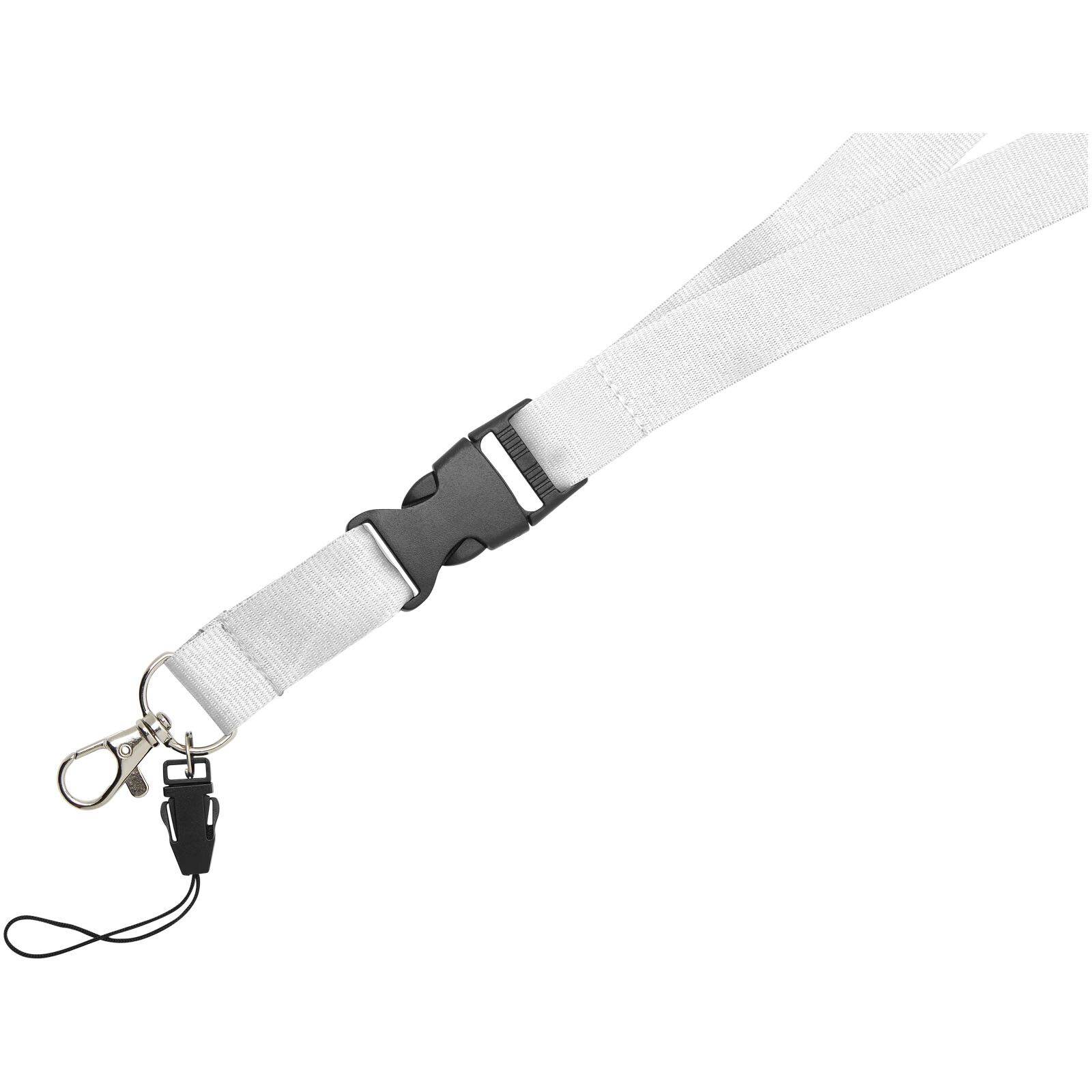 Sagan Lanyard mit abnehmbarer Schnalle und Handyband - weiss-46