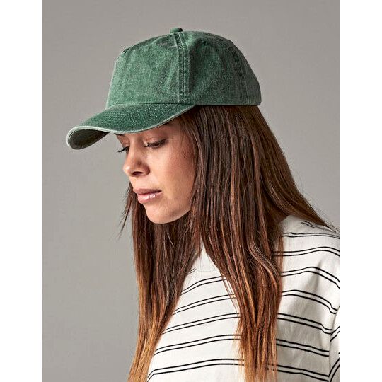 Relaxed 5 Panel Vintage Cap - vintage bottle green-56