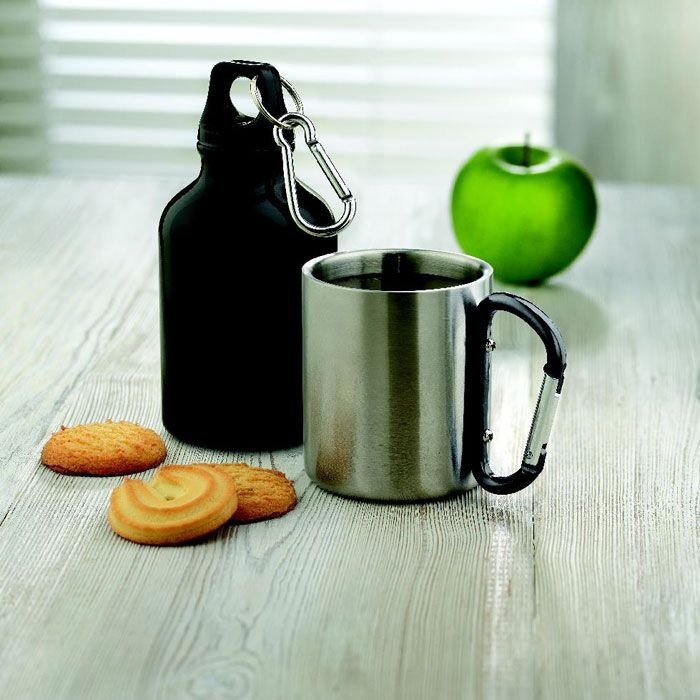 Trinkbecher mit Karabiner 220 ml TRUMBO - schwarz-675