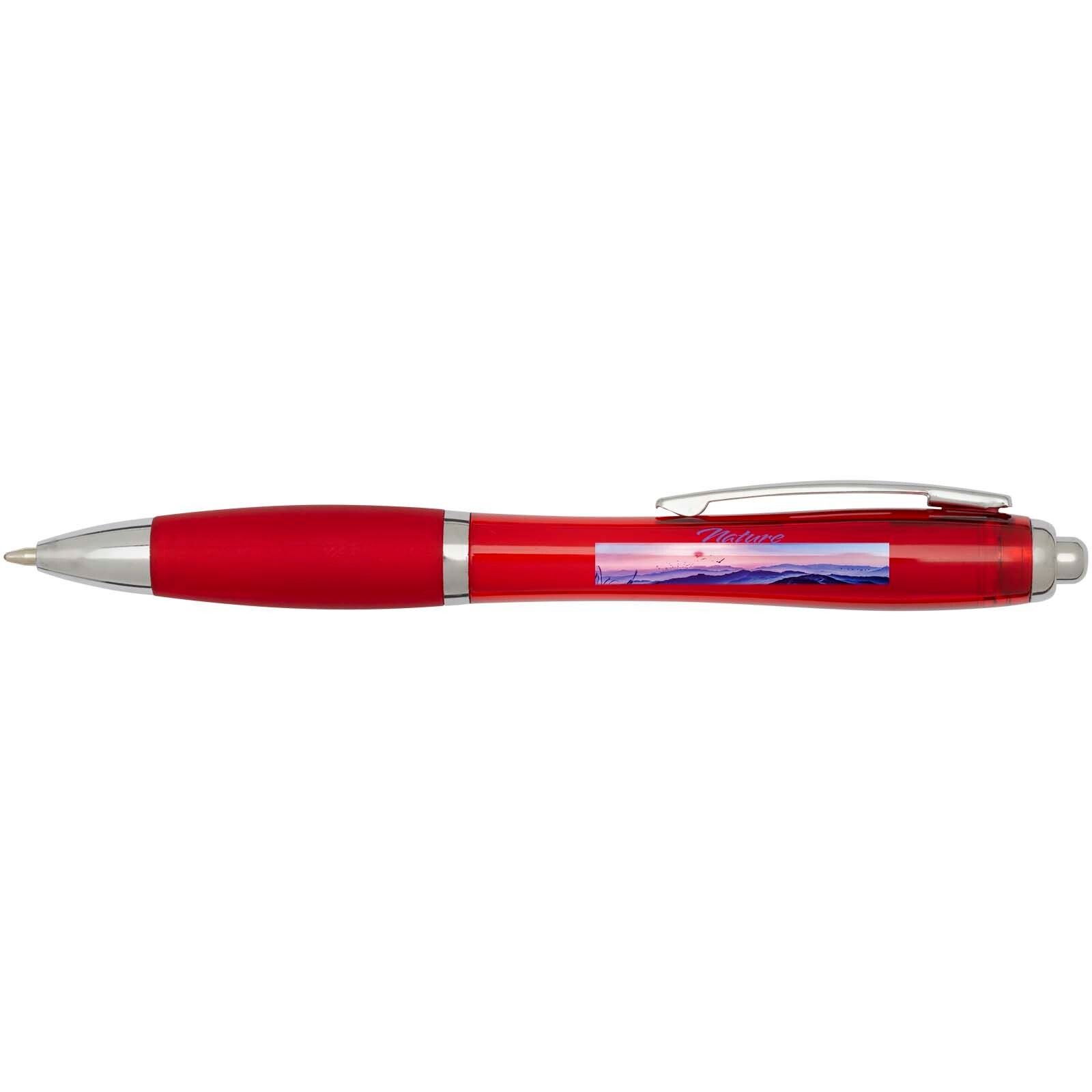 Nash RCS Kugelschreiber aus recyceltem Kunststoff mit farbigem Schaft und Griffzone (blaue Tinte) - rot-129