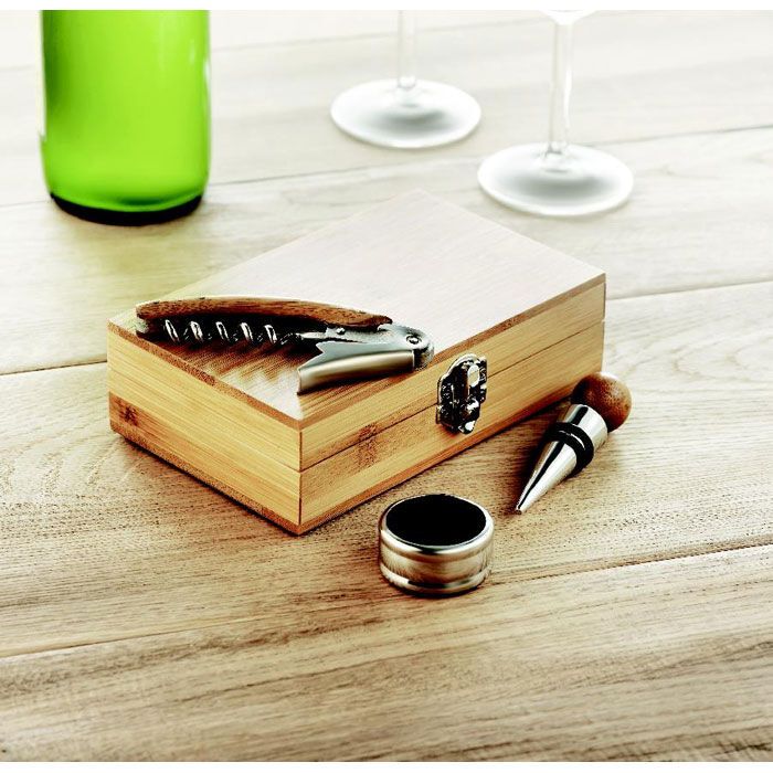 Wein-Set in Bambus-Box SONOMA - holz-290