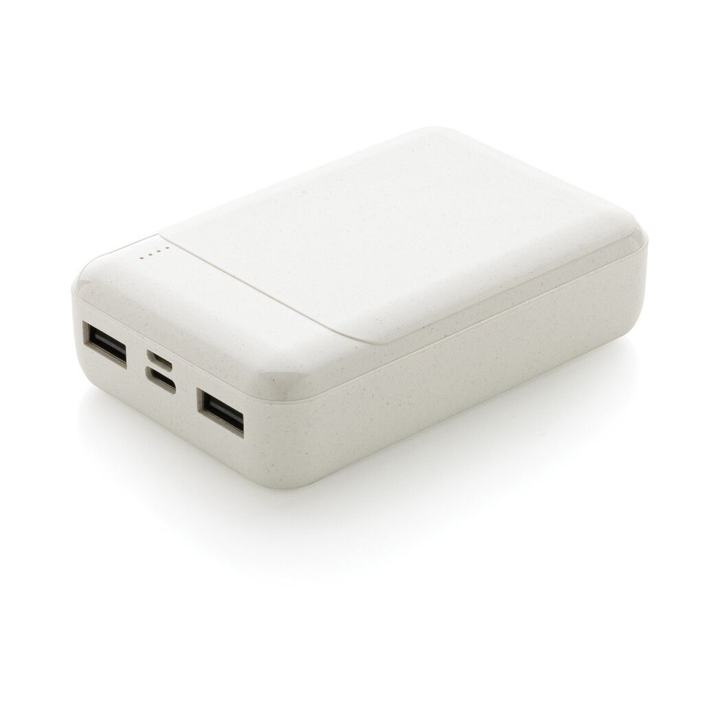 10.000 mAh Powerbank aus RCS Standard recyceltem Kunststoff - weiß-603