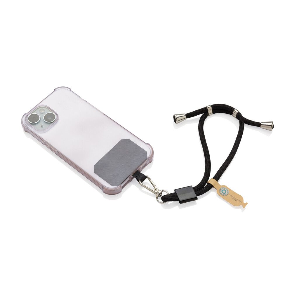 CarryLoop verstellbares Handy-Handgelenksband aus RCS rPET - schwarz-653
