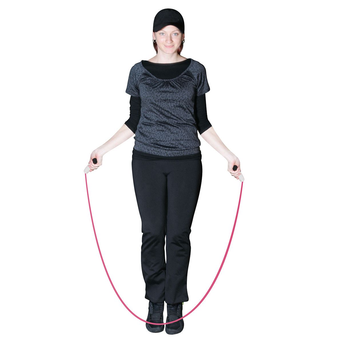 Springseil - weiß - schwarz - pink-595