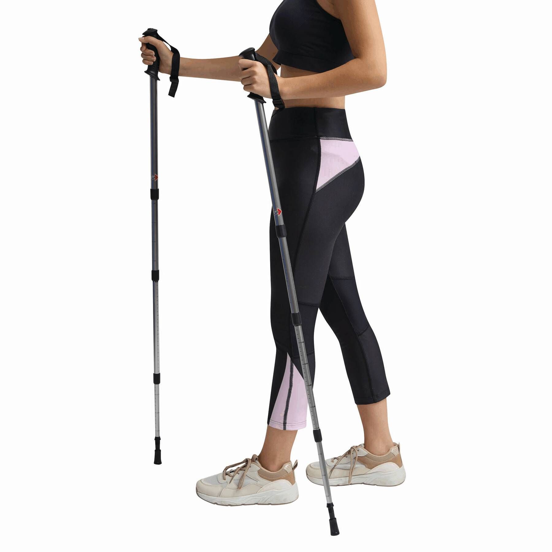 Ausziehbare Trekking-Stöcke FIT AND FUN - schwarz - silber-200