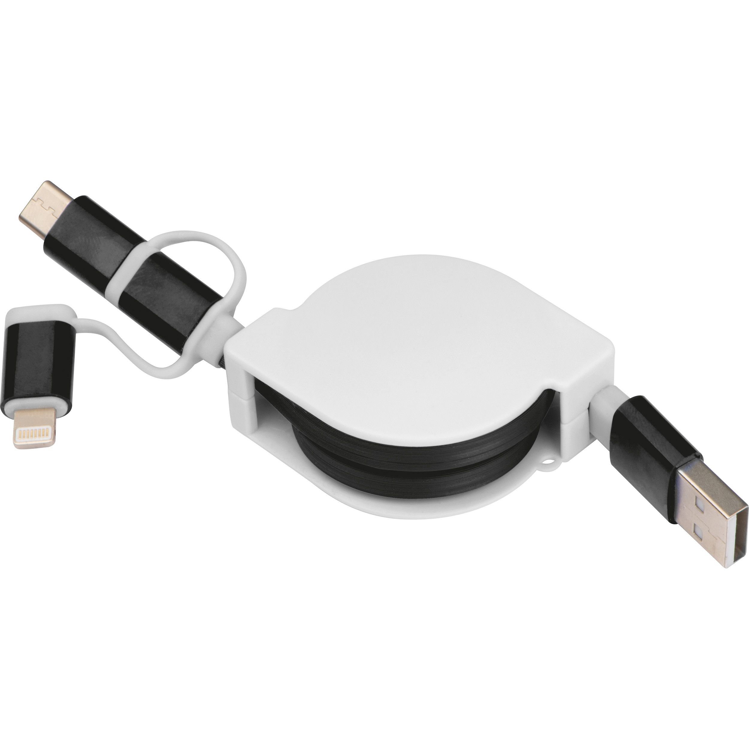 Ausziehbares Ladekabel 3in1 - schwarz-41