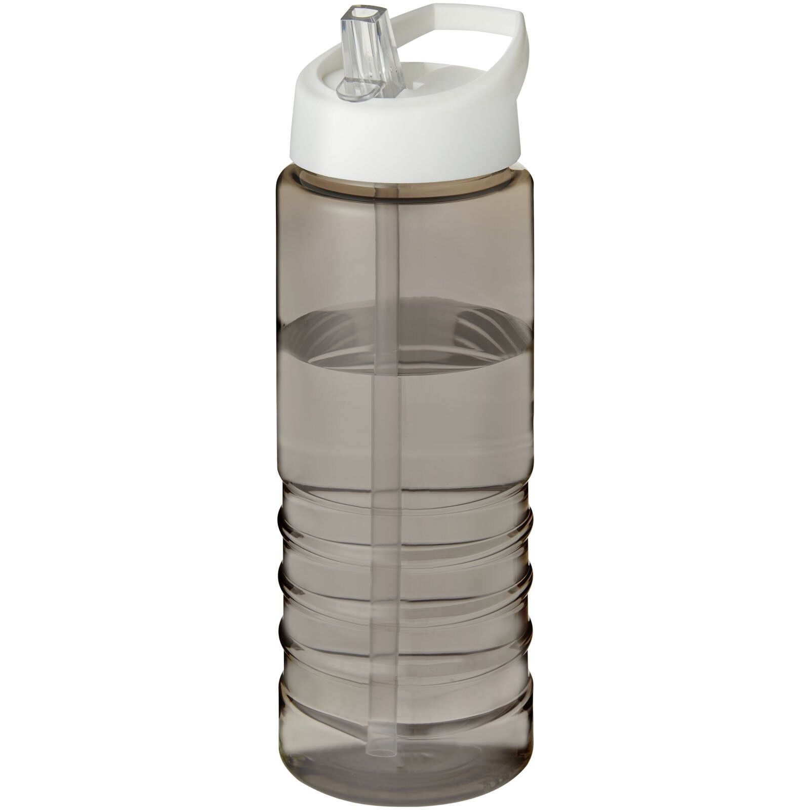 H2O Active Treble 750 ml Sportflasche mit Ausgussdeckel - kohle -  weiss-510