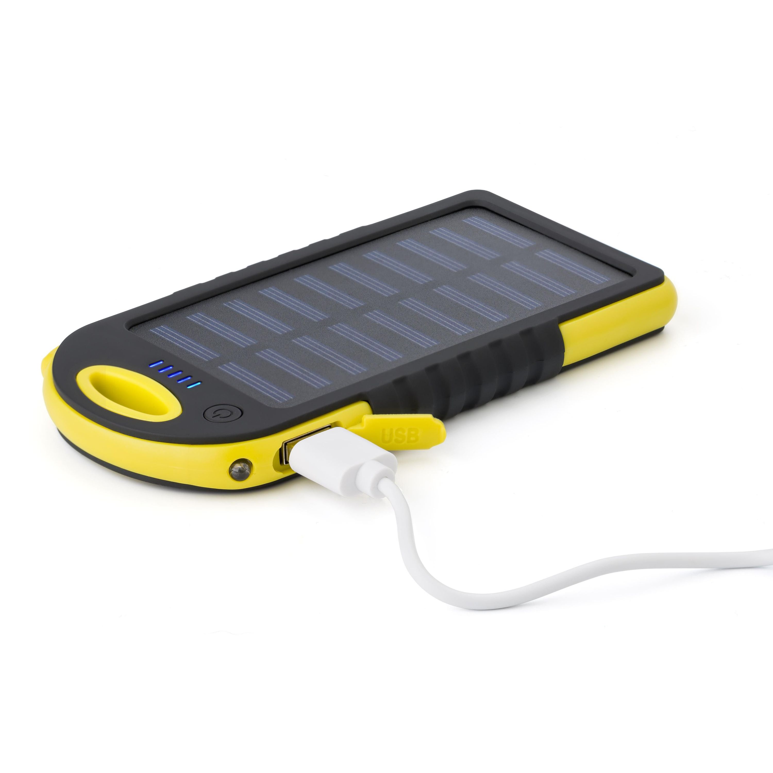 Gummierte ABS Solar-Powerbank Arin - rot-197