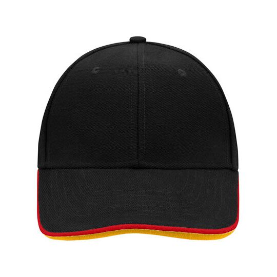 6 Panel Double Sandwich Cap - black - red - gold-426