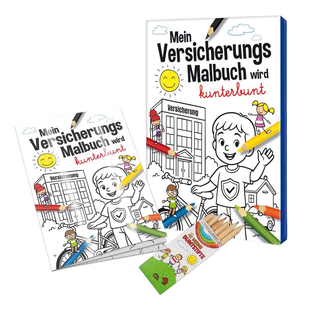 Malbuch / Mal-Set A6 - Versicherung - Malbuch mit 2-c Logoeindruck-199