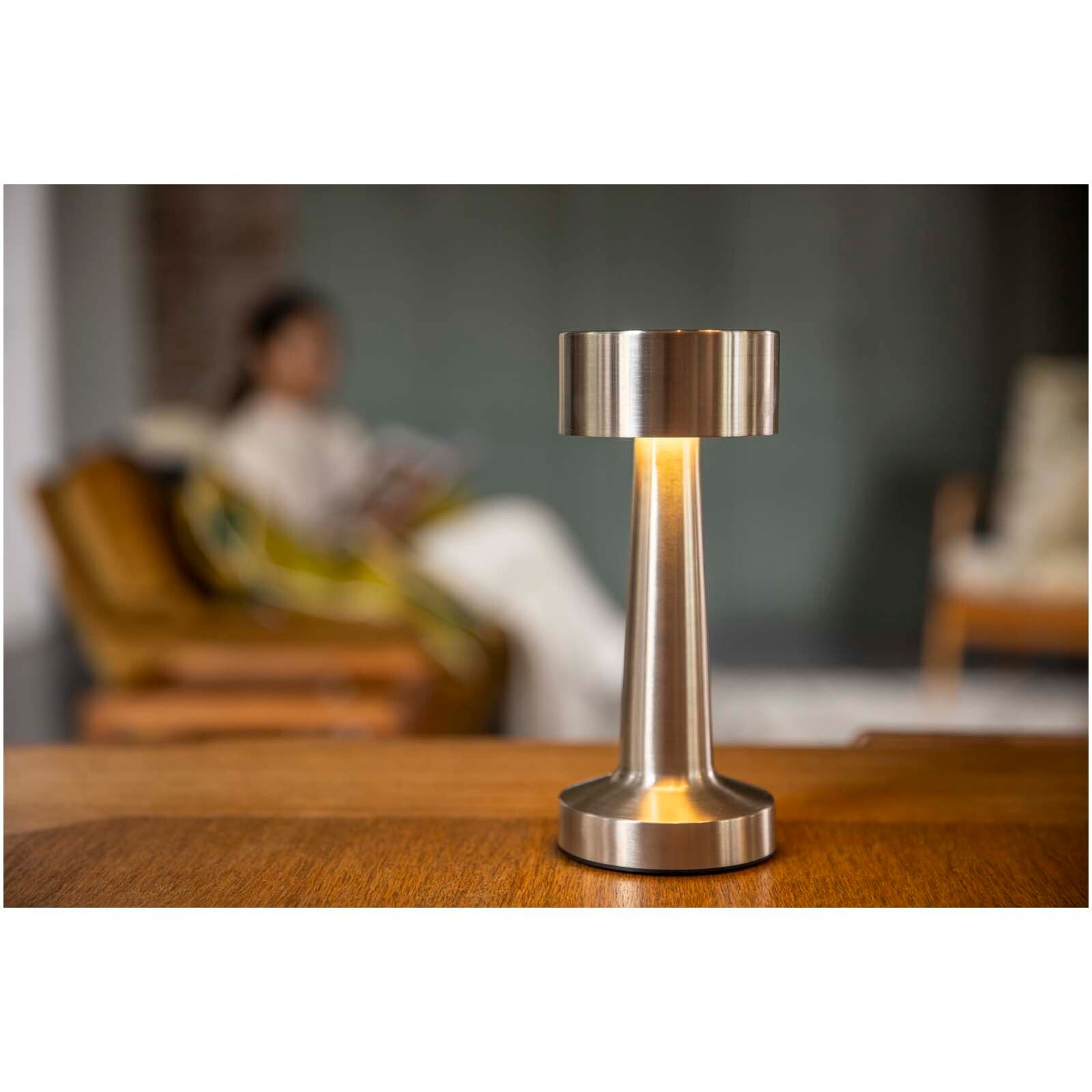 Aludra Wiederaufladbare dimmbare Tischlampe mit 3 Lichtmodi - silber-341