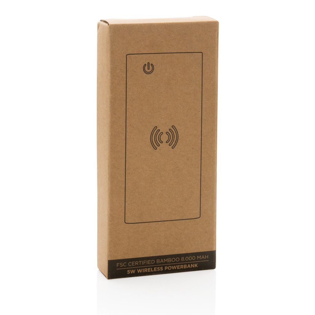 8.000mAh Bambus-Wireless-Powerbank - braun-341