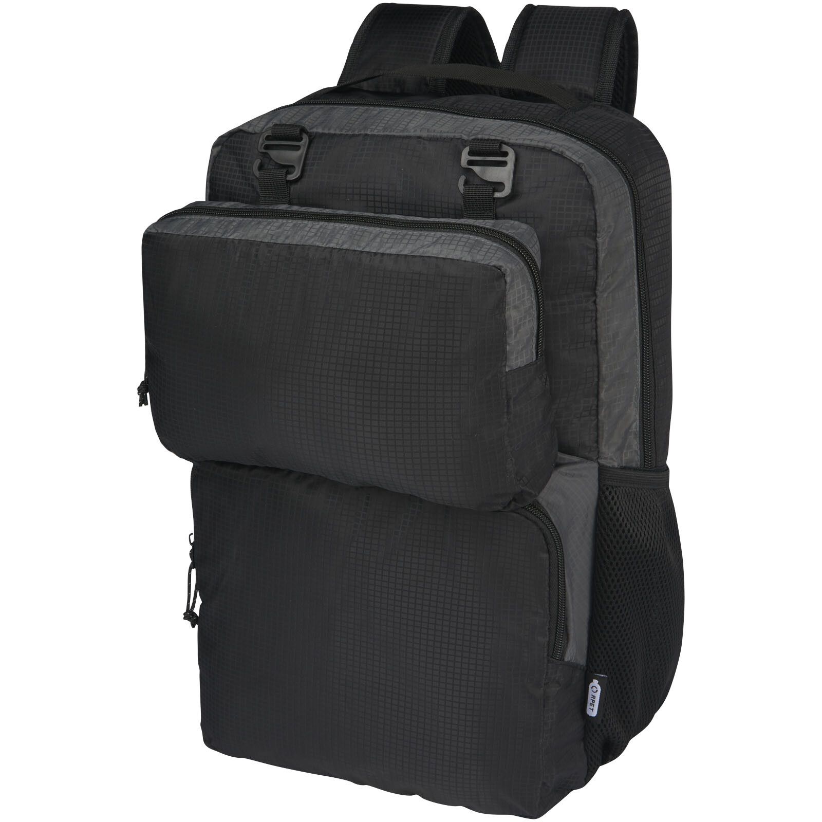 Trailhead 15" GRS recycelter zweifarbiger Laptop-Rucksack 14 L - schwarz -  grau-123
