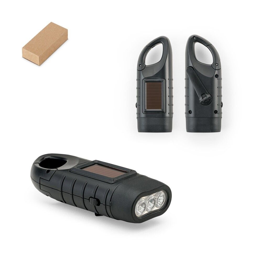 SOLARKY Kompakte 0.5 W ABS-Taschenlampe mit 3 weißen LEDs mit 90 Lumen - schwarz-97