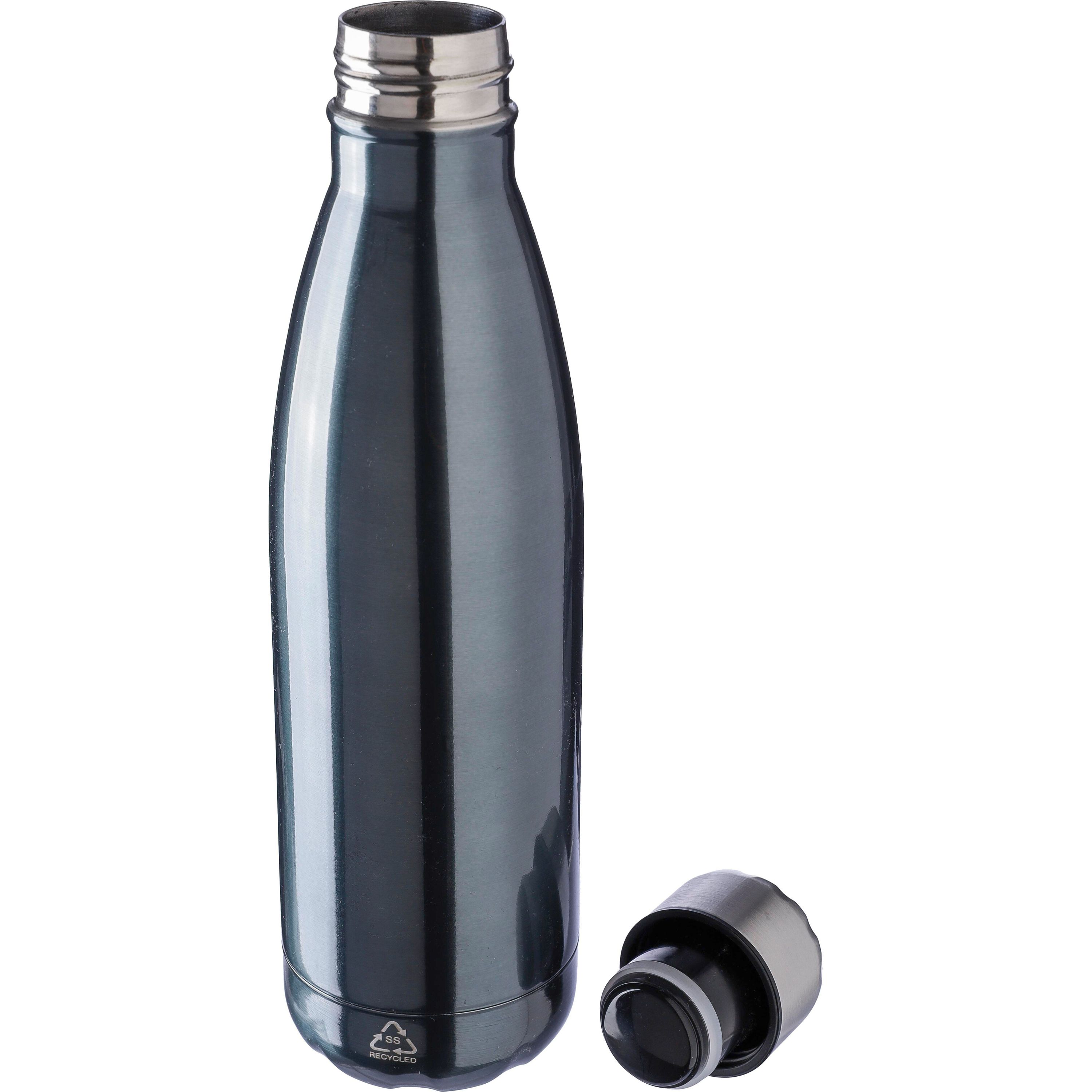 Doppelwandige Edelstahlflasche 500 ml Clifford aus recyceltem Stahl - schwarz-406