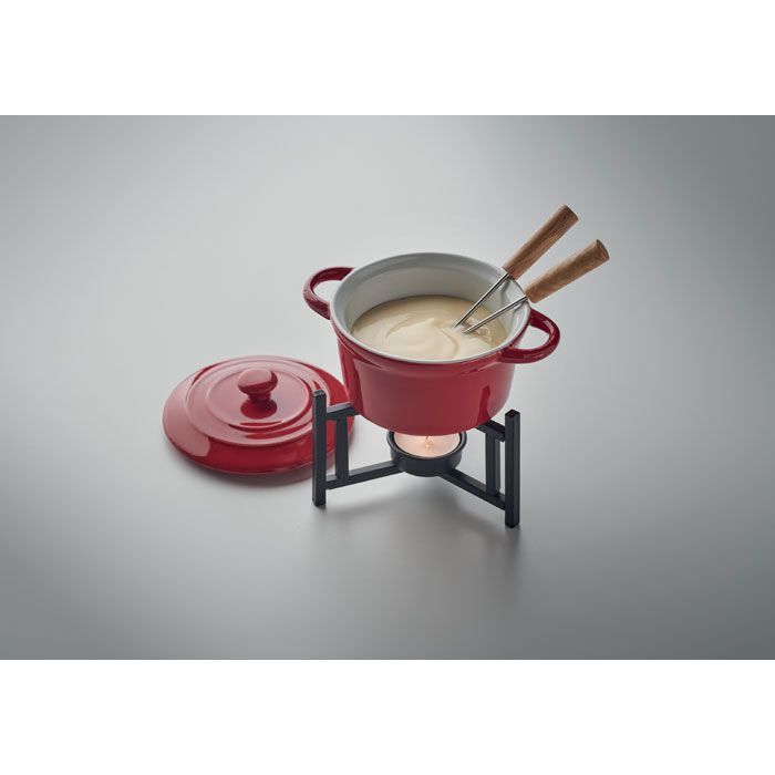 Keramik-Fondue-Set 300 ml BIG KASE - rot-73